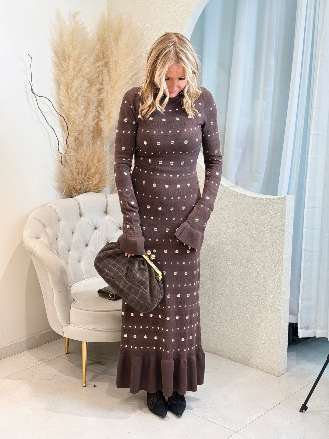 Robe Pull cloutes choco 10186