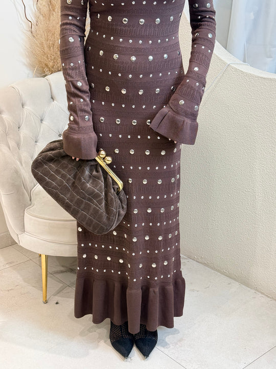 Robe Pull cloutes choco 10186