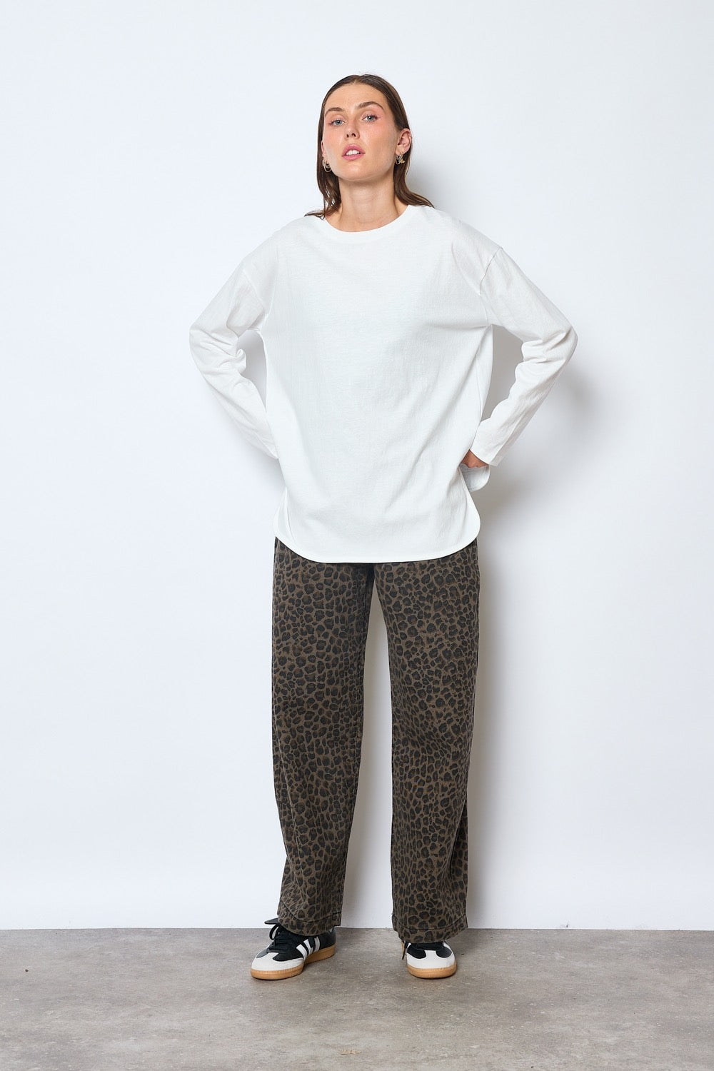T-shirt loose blanc fente