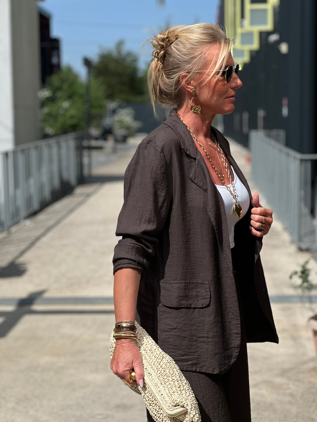 Ensemble blazer + pantalon  MARRON