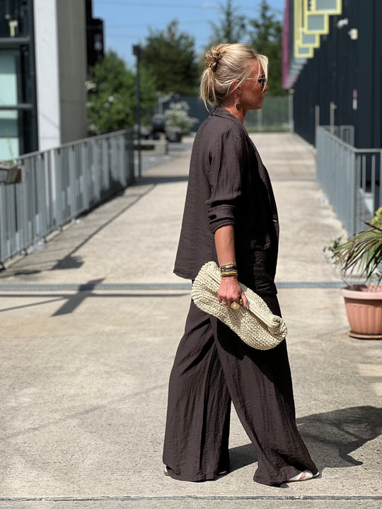 Ensemble blazer + pantalon  MARRON