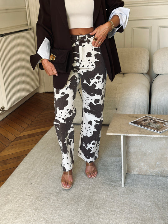 Jean pantalon motif 🐄 vache 9895