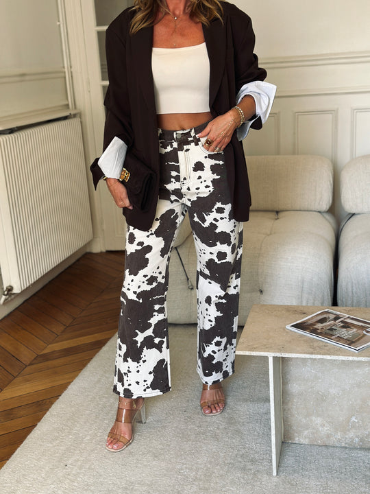 Jean pantalon motif 🐄 vache 9895