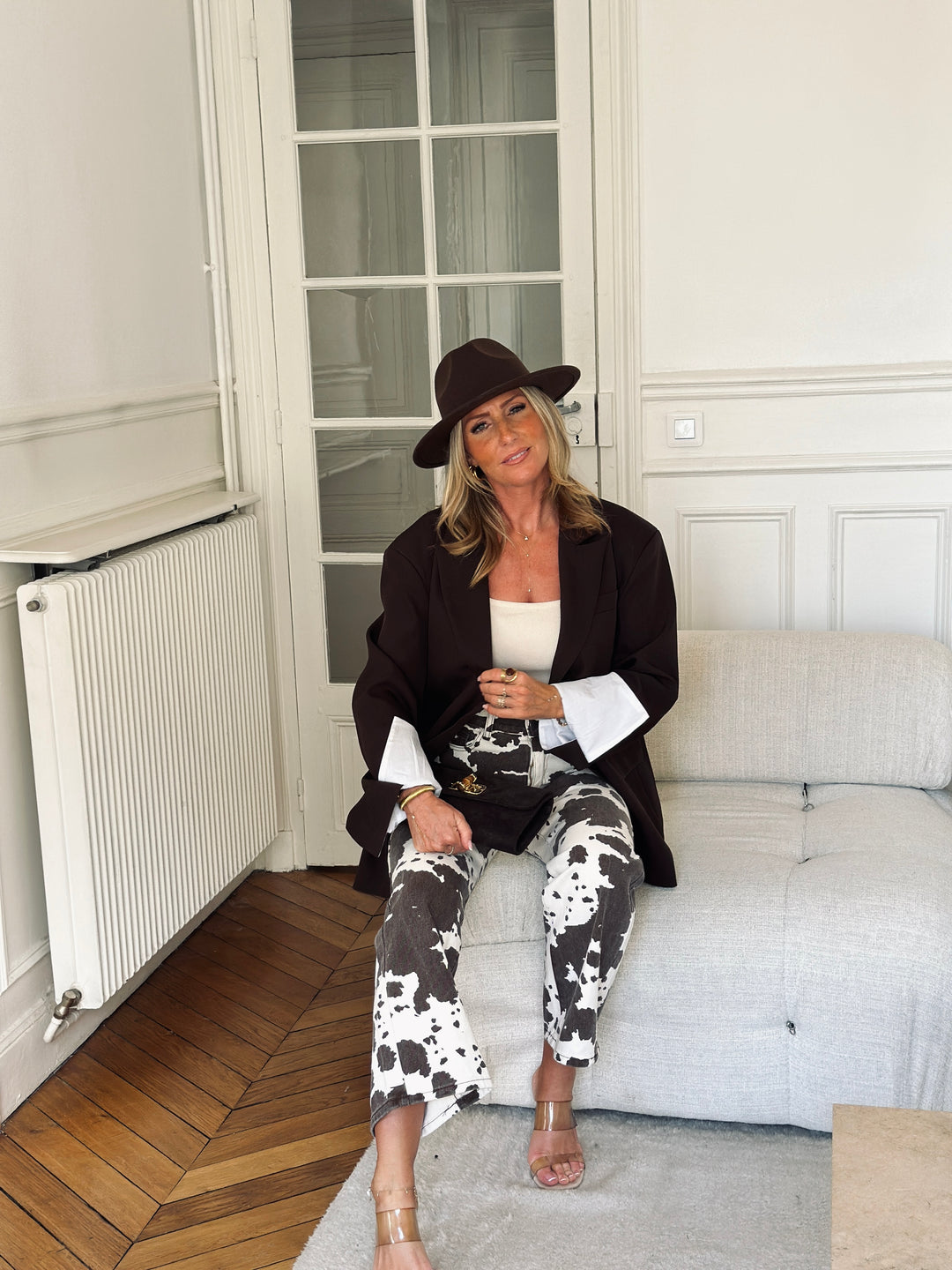 Jean pantalon motif 🐄 vache 9895