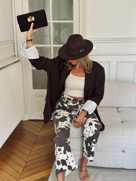 Jean pantalon motif 🐄 vache 9895