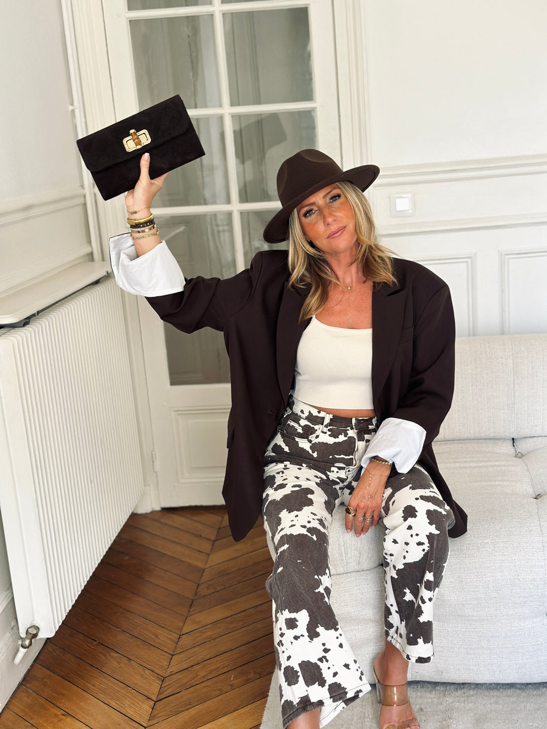 Jean pantalon motif 🐄 vache 9895