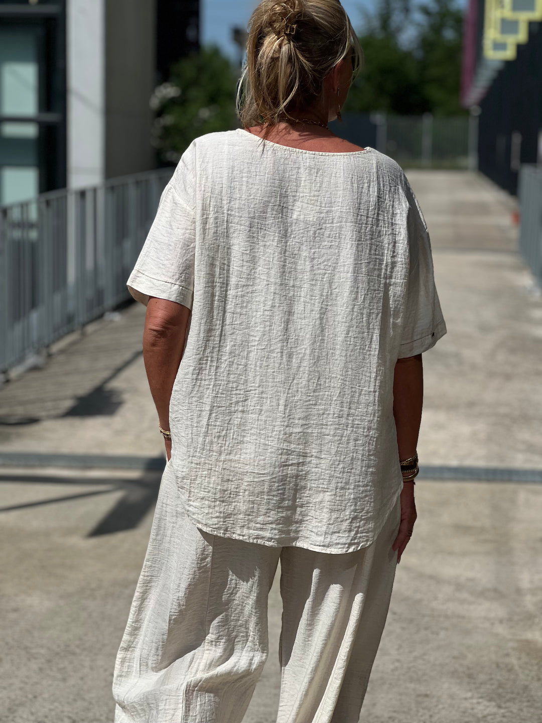 Ensemble tencel t-shirt + pantalon ballon BEIGE