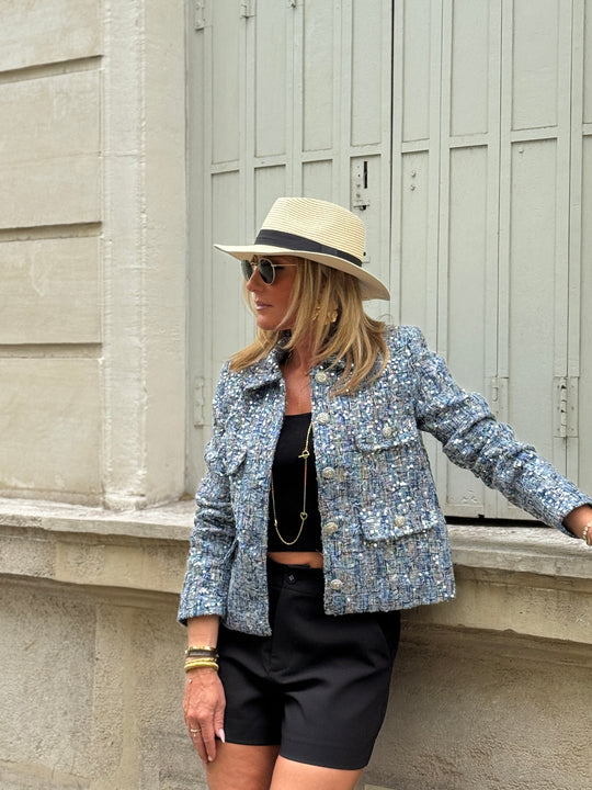 Veste à sequin bleu 2527