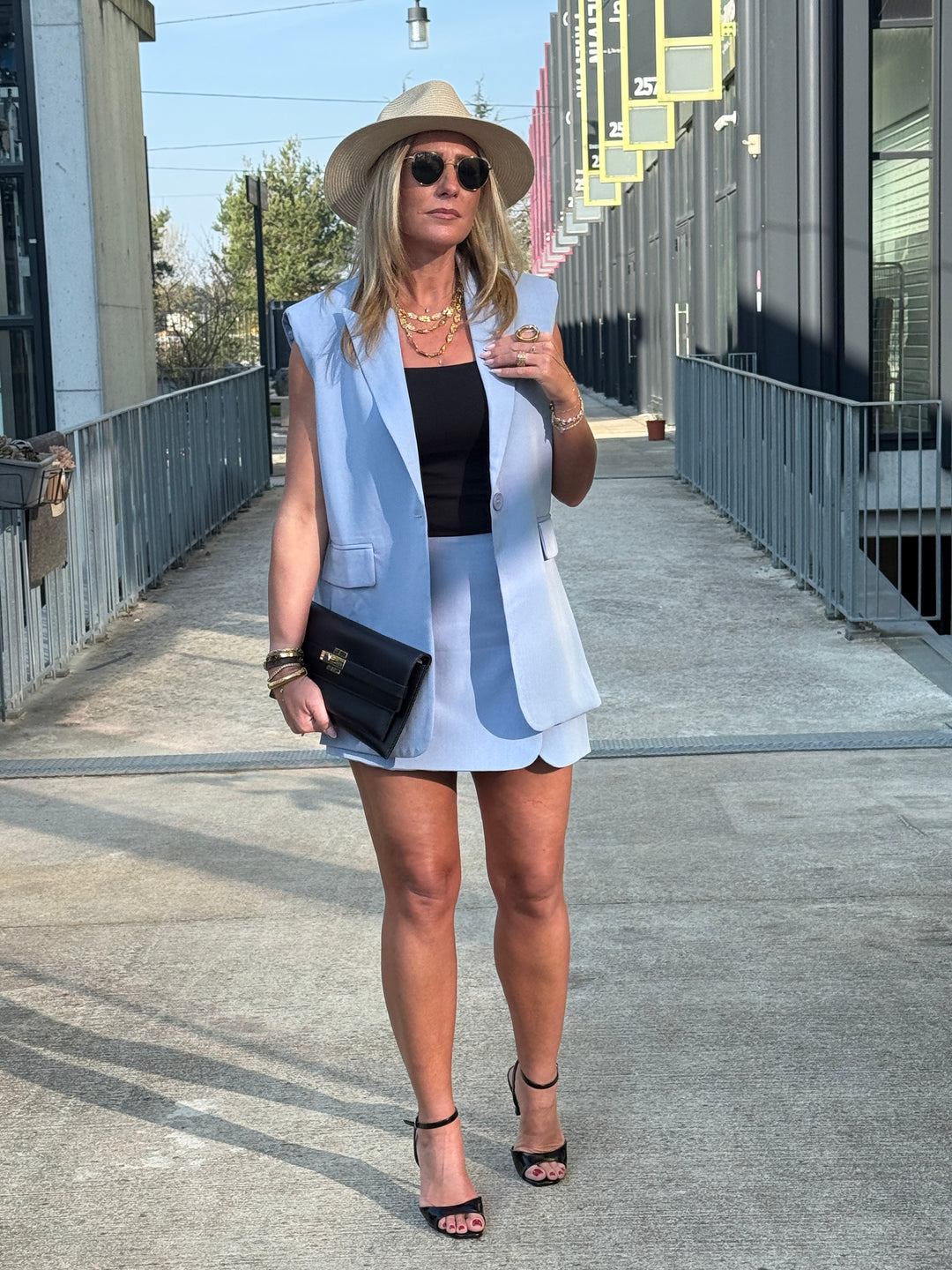 Jupe short portefeuille BLEU 3809 (taille petit)