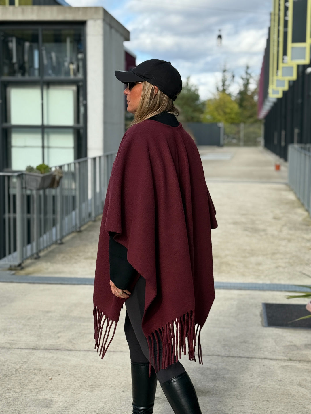 Poncho lainer frange YX8706