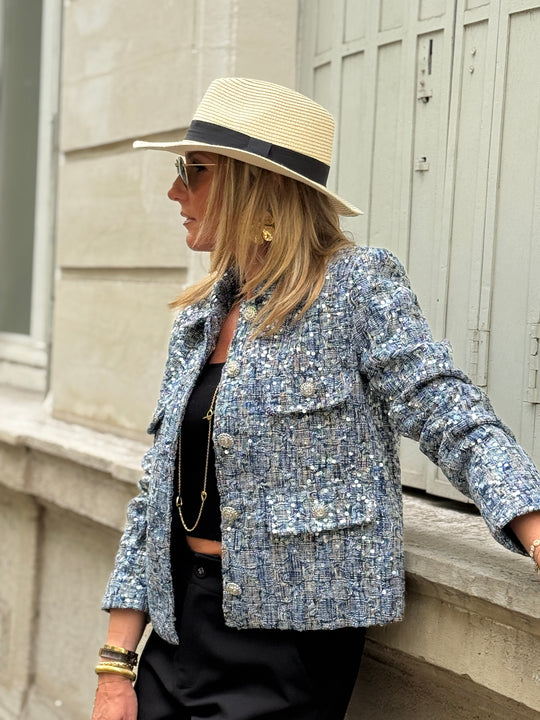 Veste à sequin bleu 2527