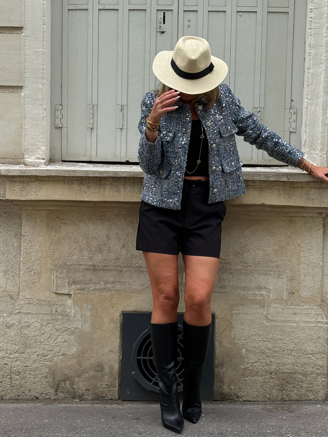 Veste à sequin bleu 2527