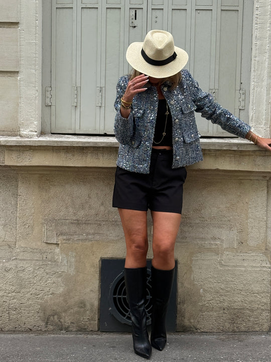 Veste à sequin bleu 2527