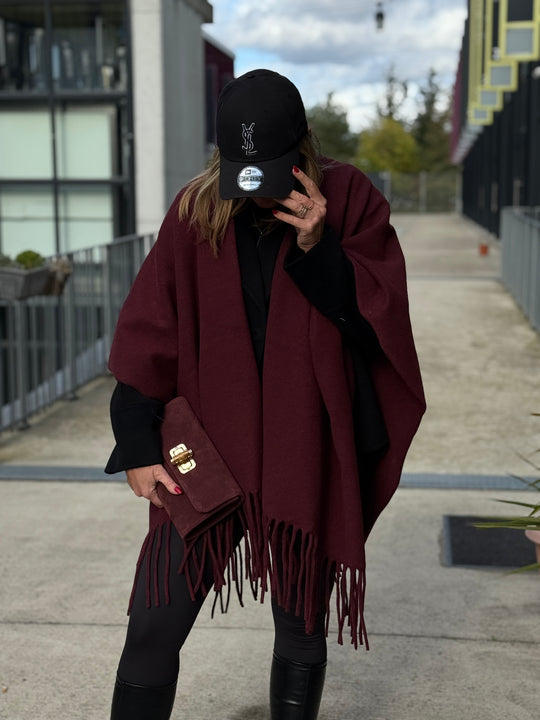 Poncho lainer frange YX8706