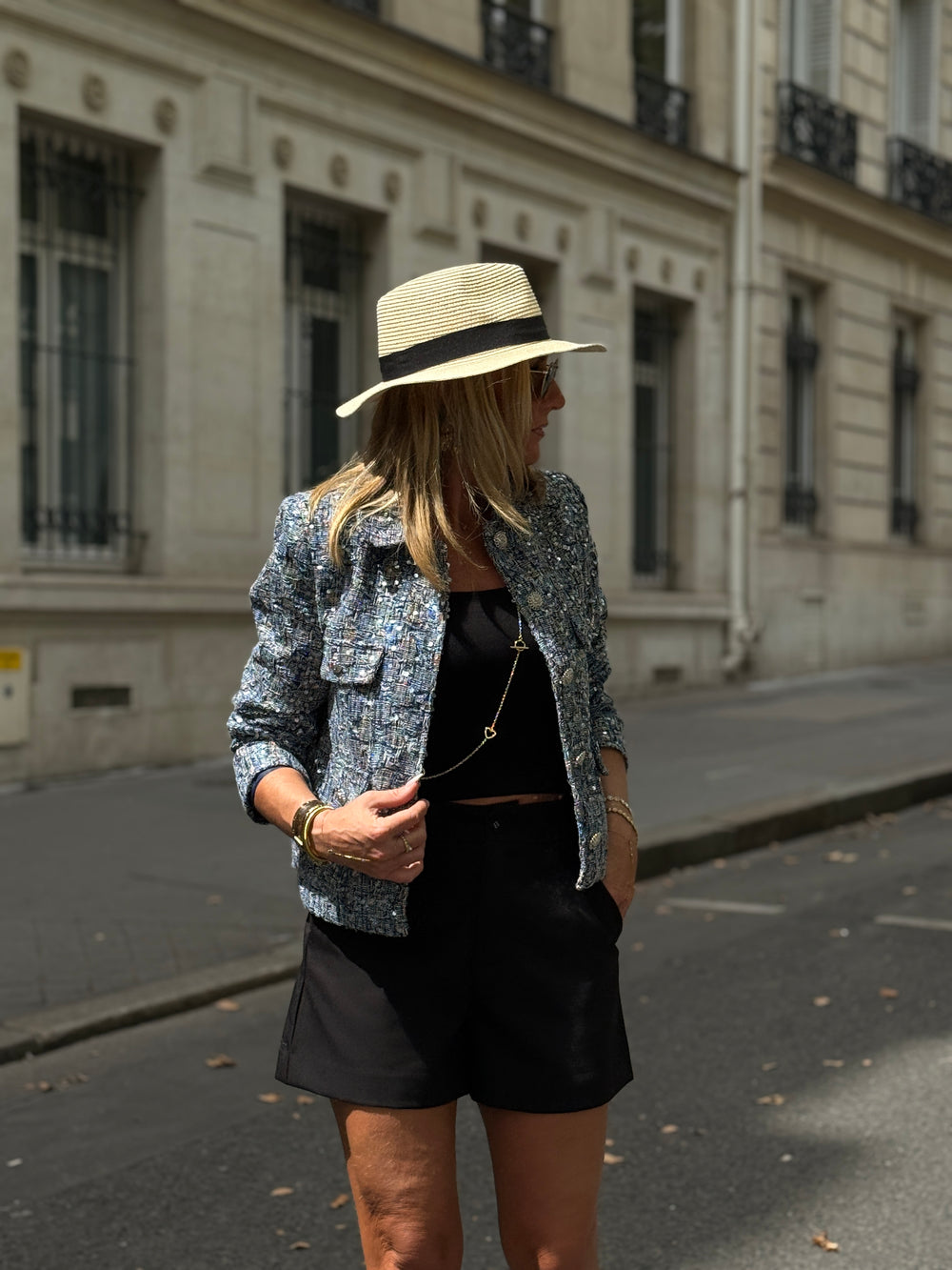 Veste à sequin bleu 2527