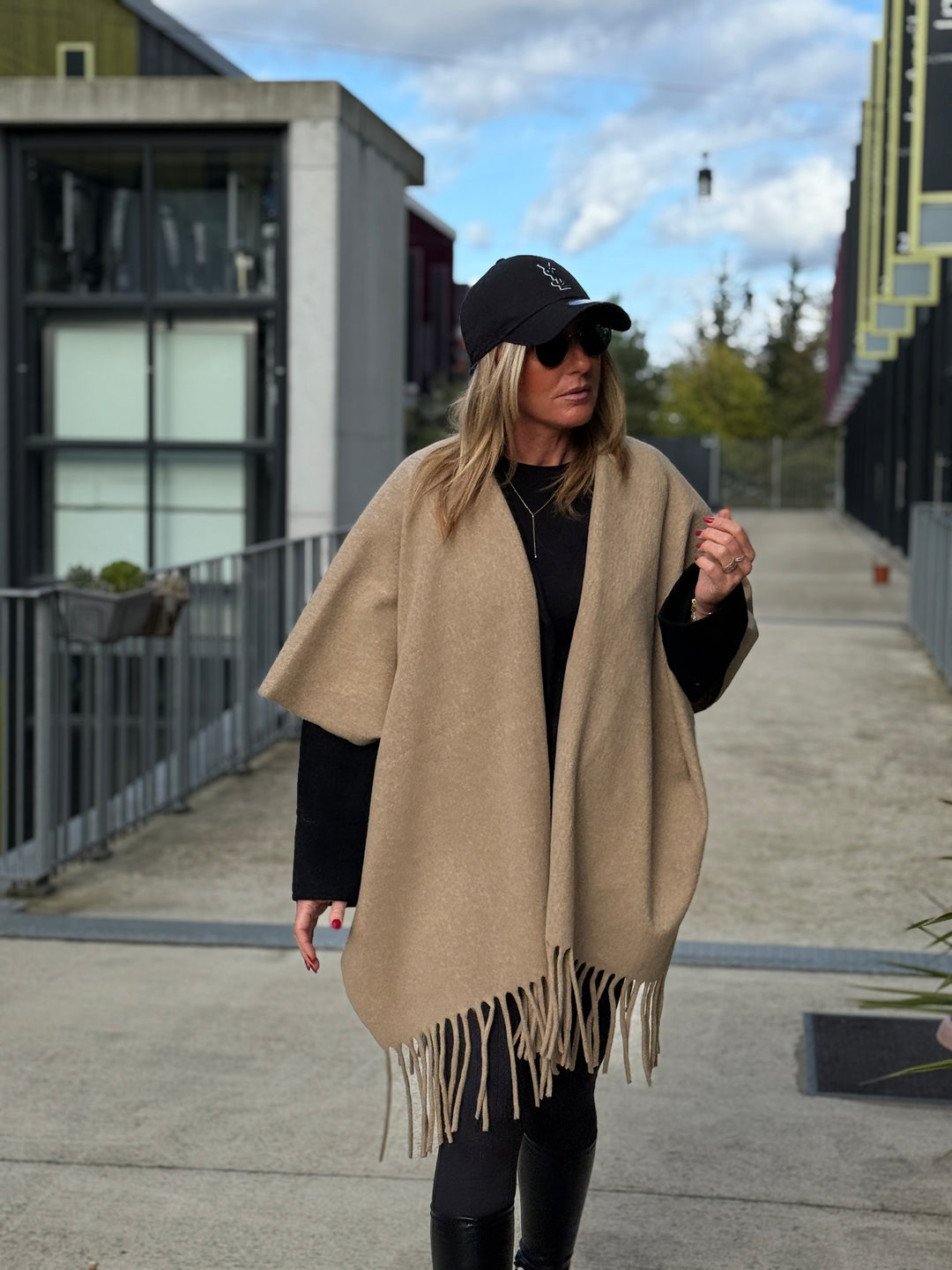 Poncho lainer frange YX8706