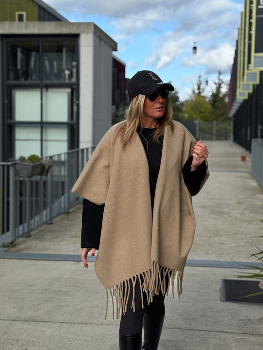 Poncho lainer frange YX8706