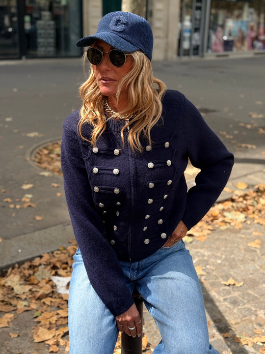 Pull gilet officiel bleu marine 2713