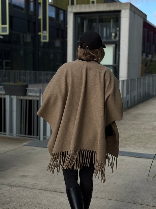 Poncho lainer frange YX8706