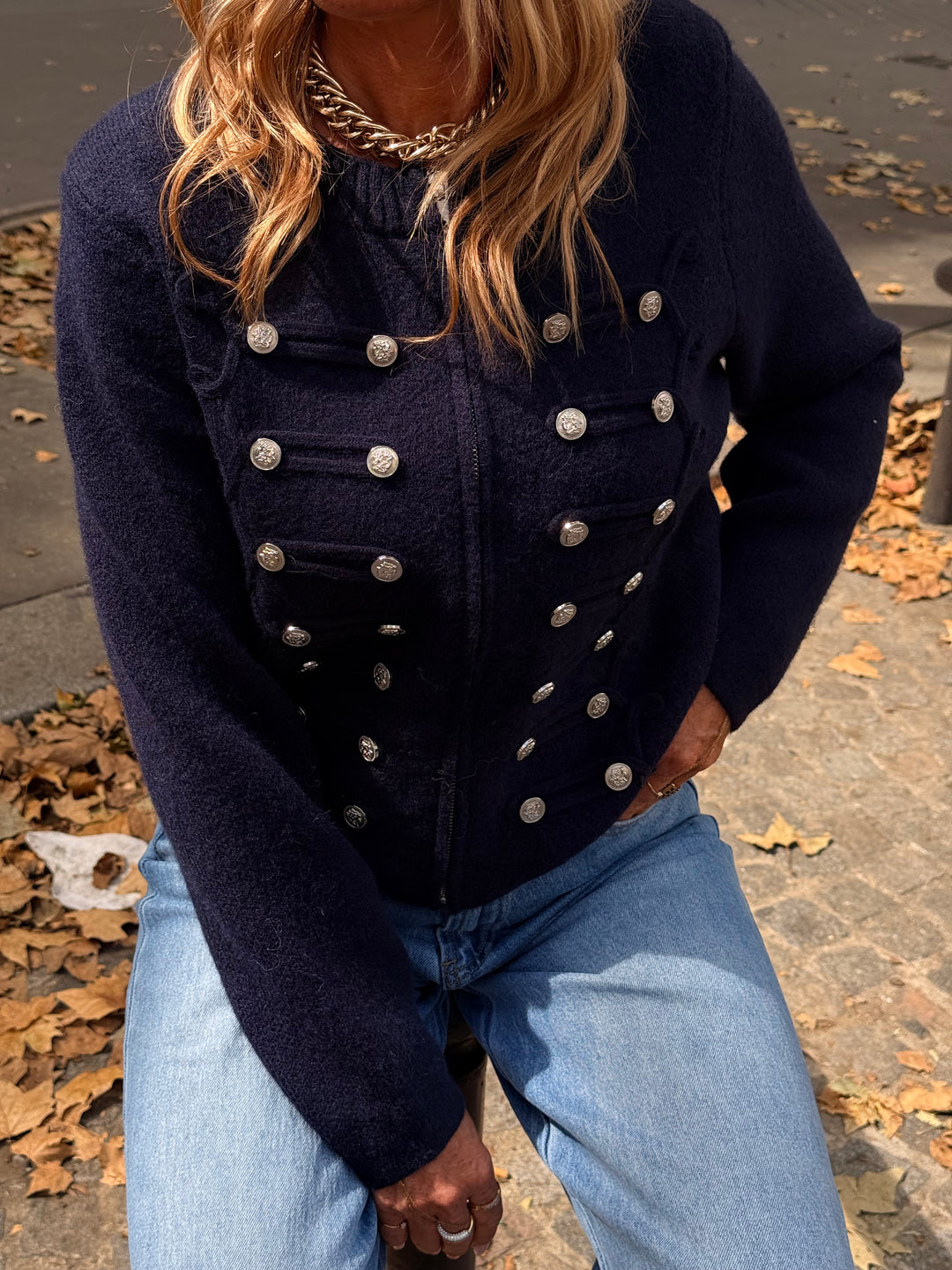 Pull gilet officiel bleu marine 2713