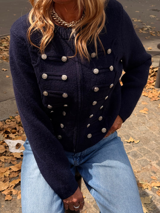 Pull gilet officiel bleu marine 2713