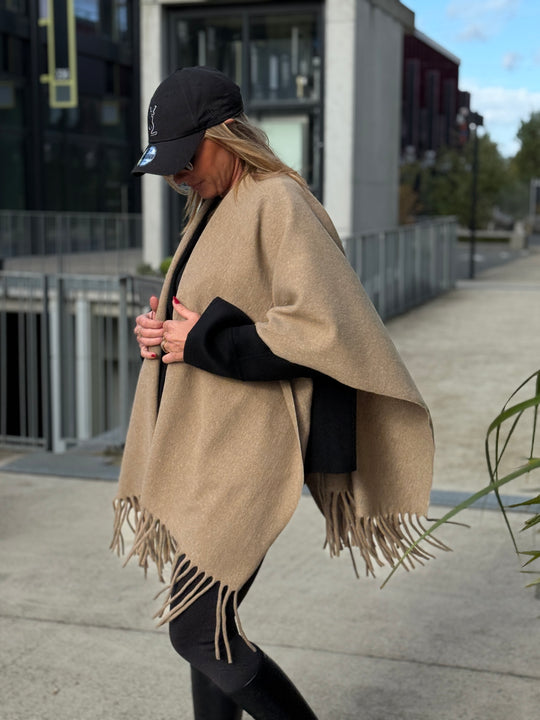 Poncho lainer frange YX8706
