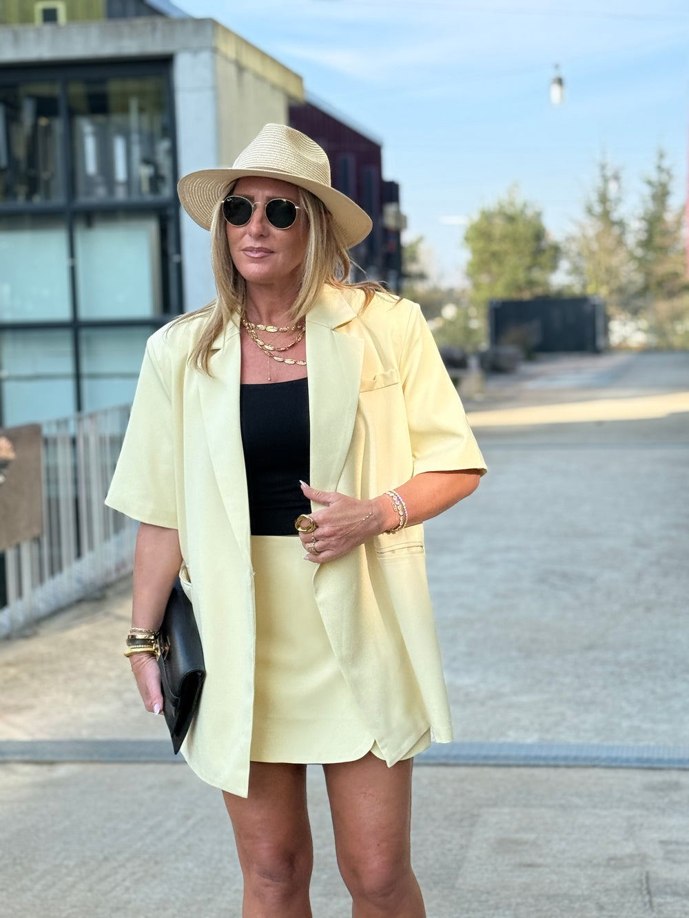 Jupe short portefeuille JAUNE 3809 (taille petit)