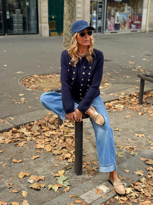 Pull gilet officiel bleu marine 2713