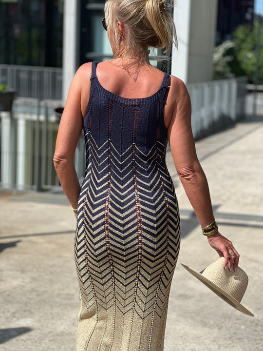 Robe crochet lurex coloris