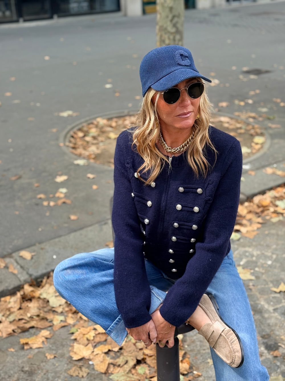 Pull gilet officiel bleu marine 2713