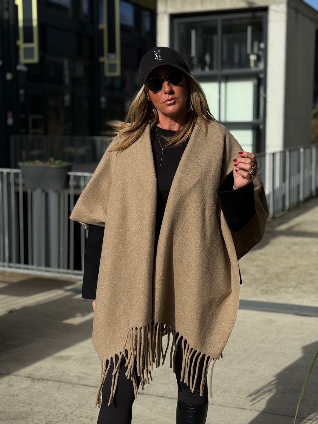 Poncho lainer frange YX8706