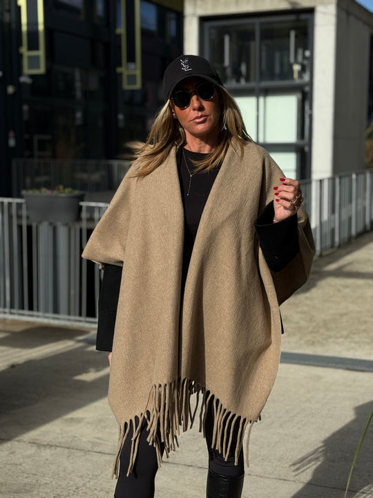 Poncho lainer frange YX8706