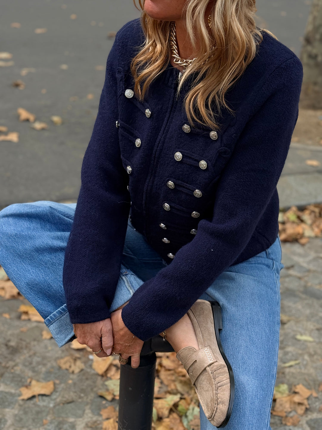 Pull gilet officiel bleu marine 2713
