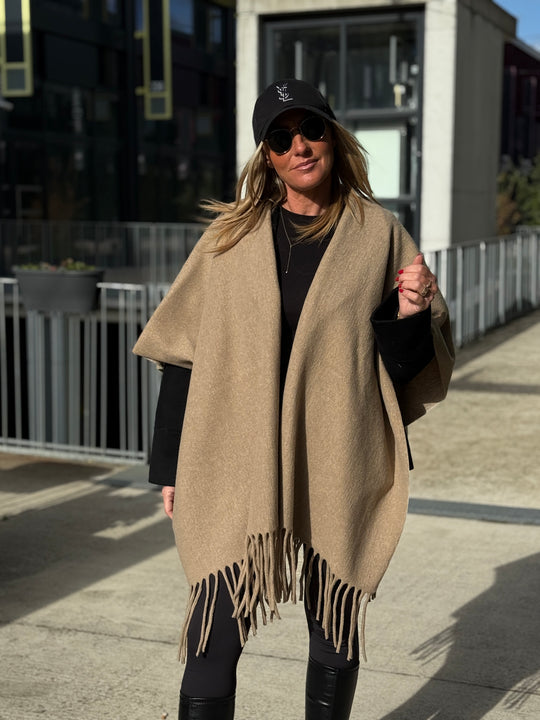 Poncho lainer frange YX8706