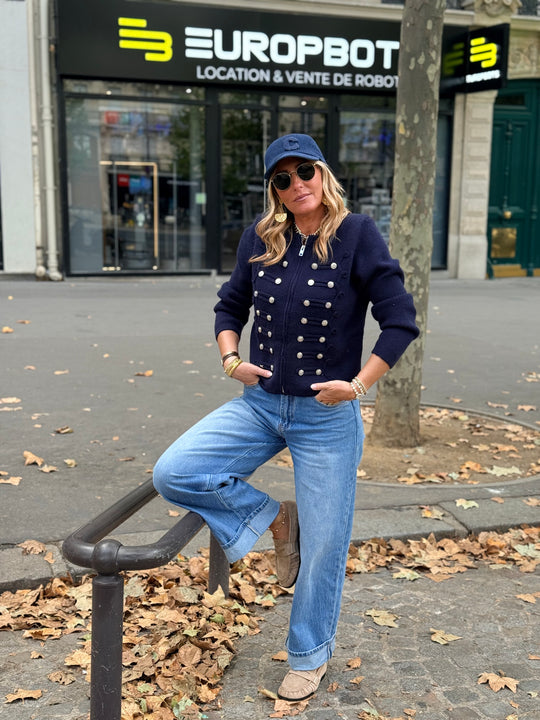 Pull gilet officiel bleu marine 2713