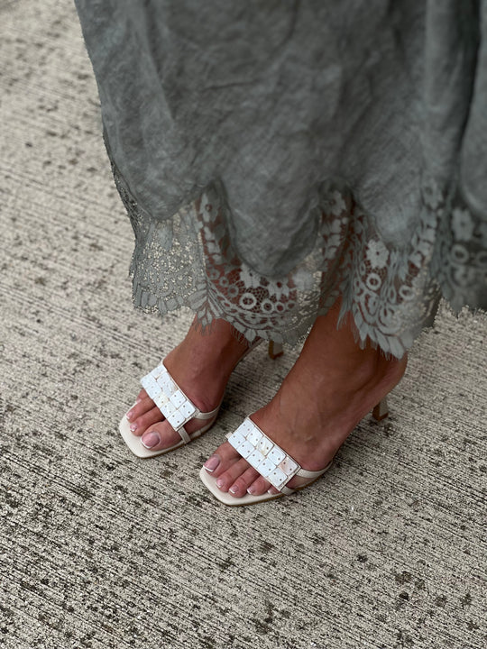 Robe lin aux dentelle 26700 kaki