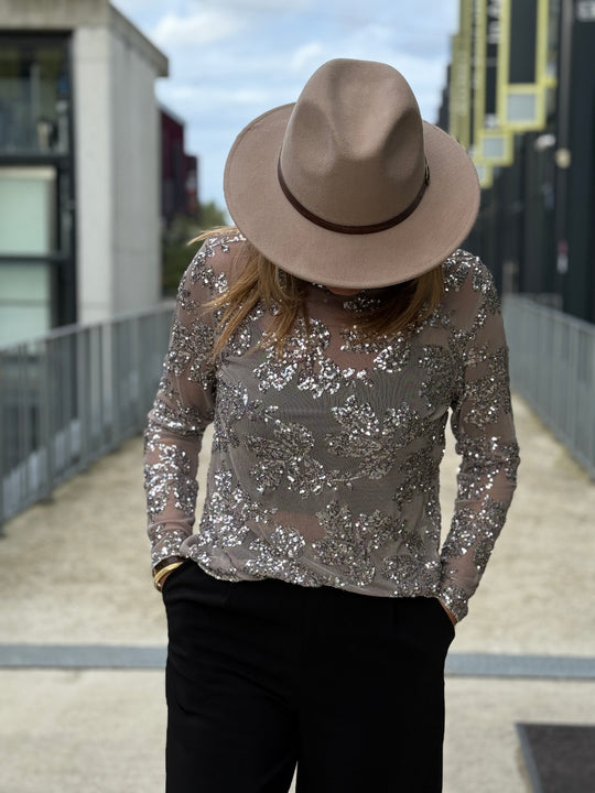 Top voile aux strass 5758