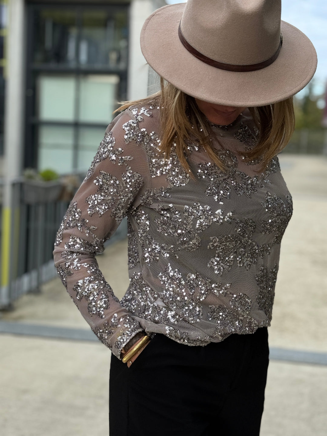 Top voile aux strass 5758