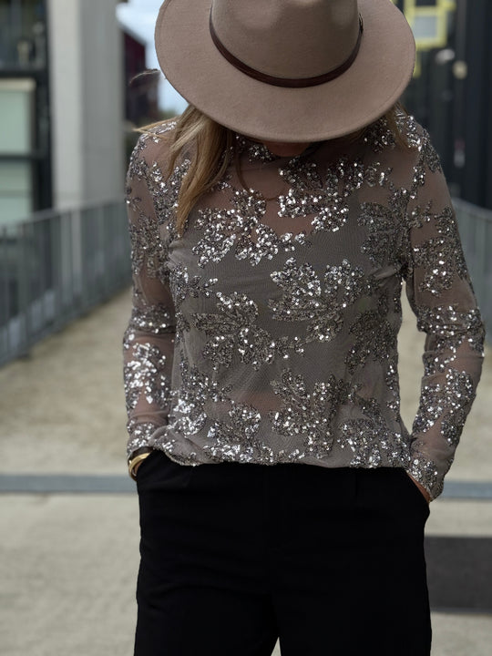 Top voile aux strass 5758