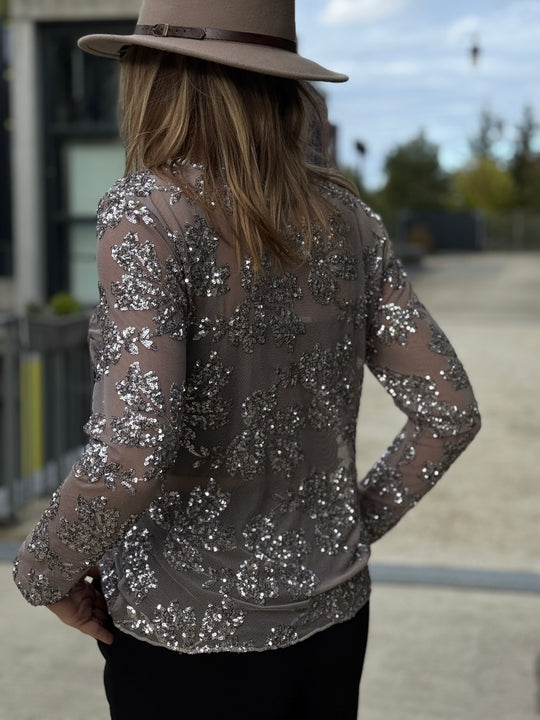 Top voile aux strass 5758