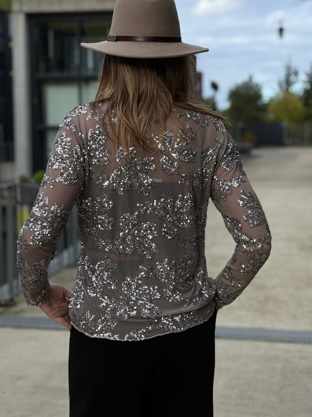 Top voile aux strass 5758