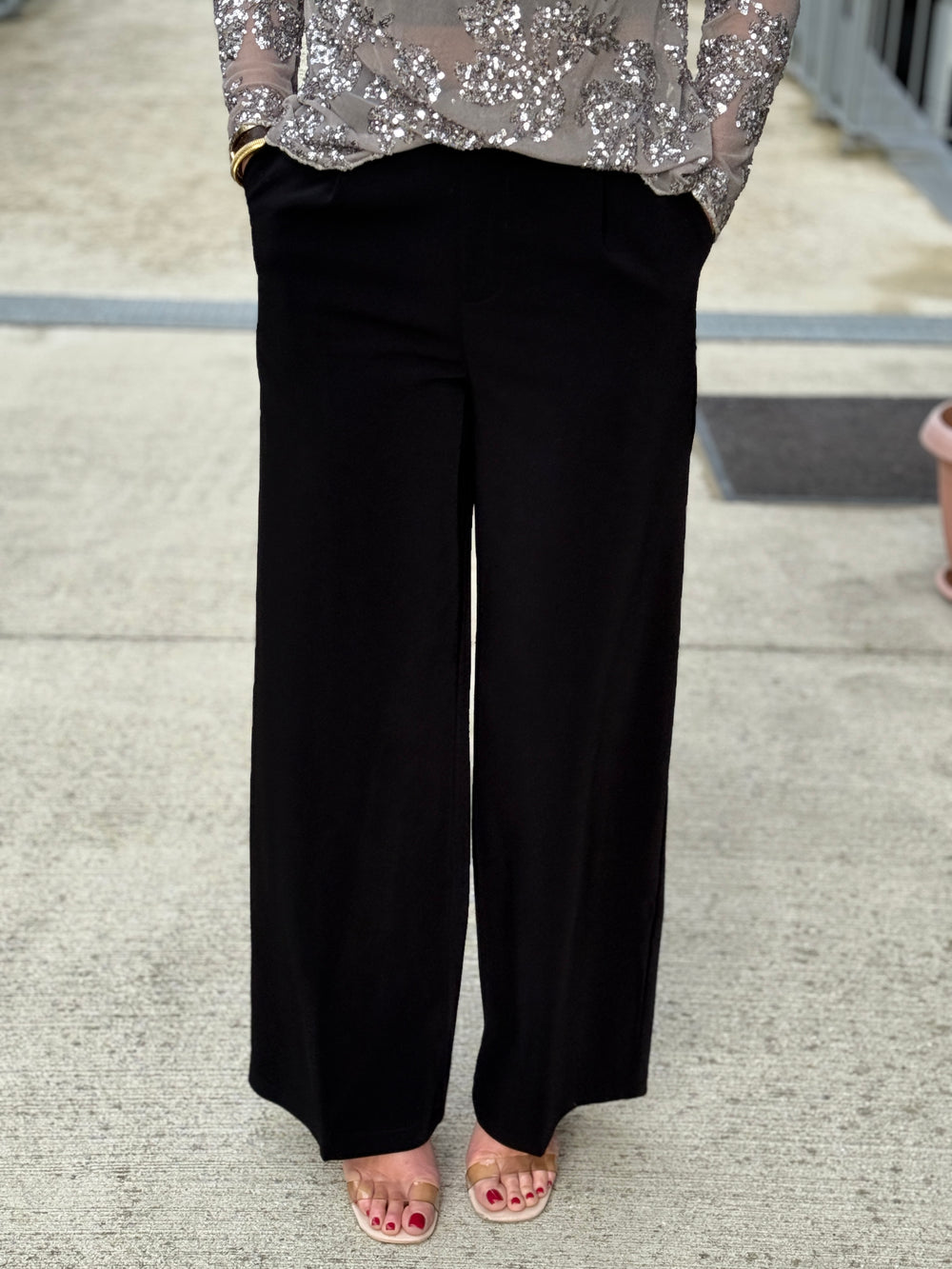 Pantalon costume noir droite 50025