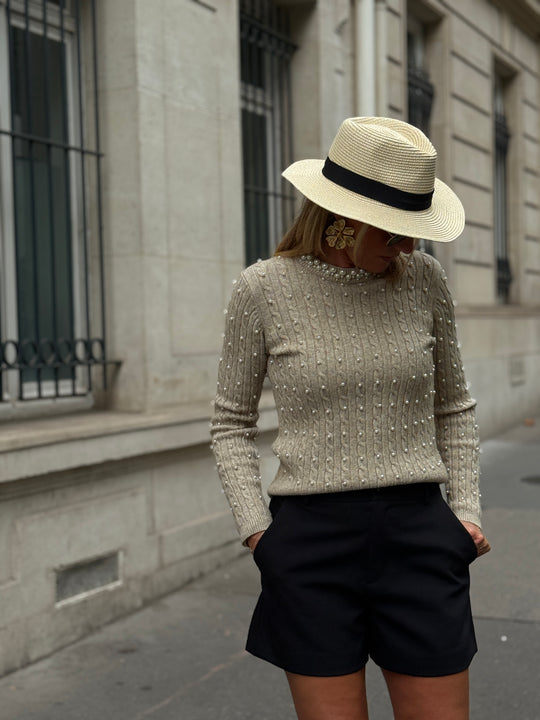 Pull maille perles 5217