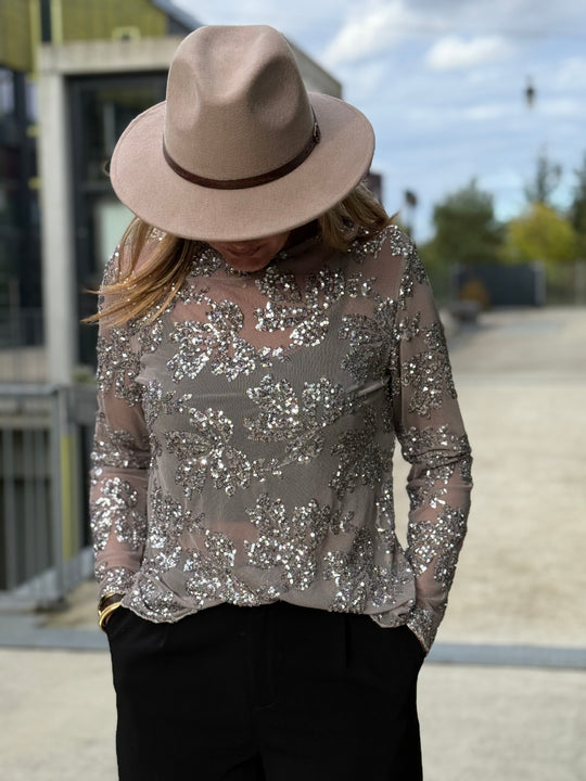 Top voile aux strass 5758