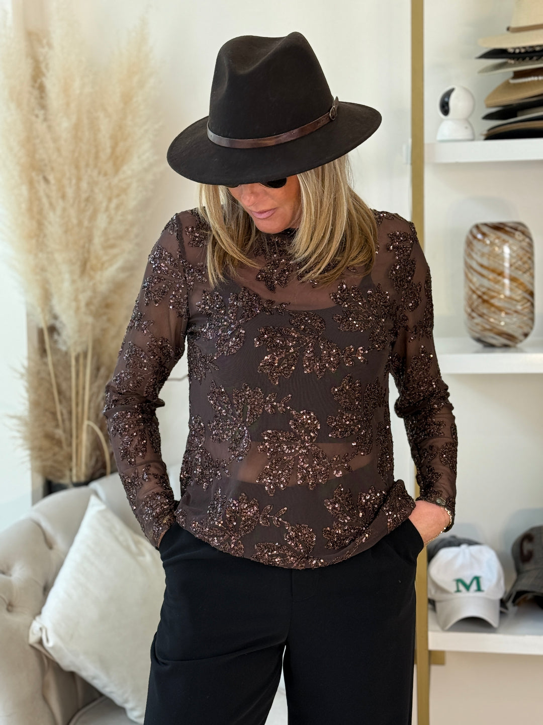 Top voile aux strass 5758