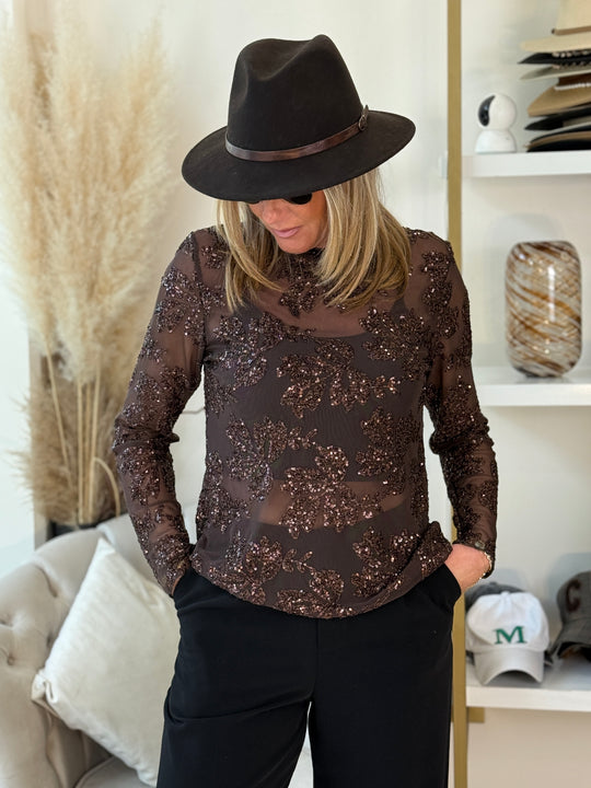 Top voile aux strass 5758