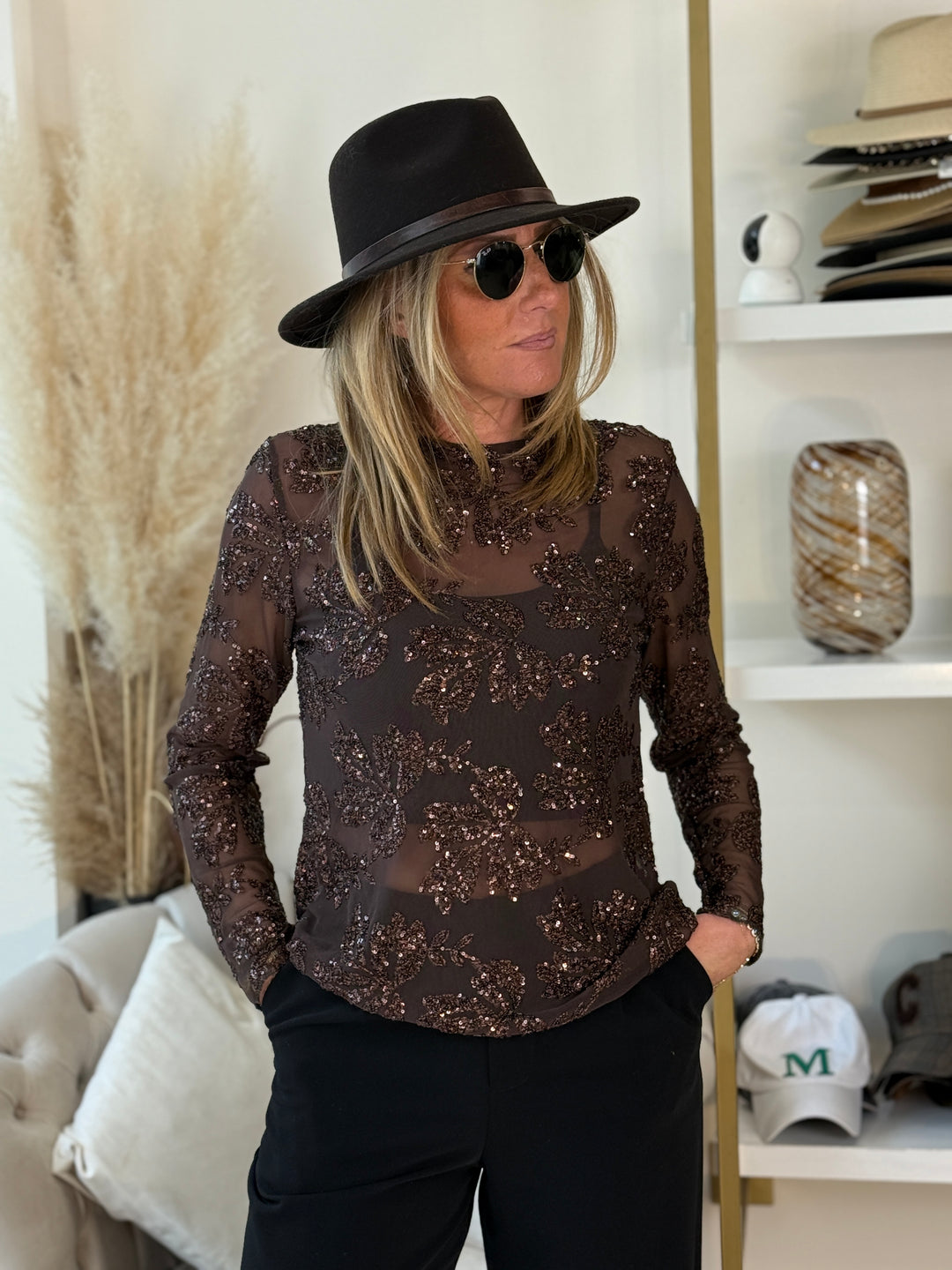 Top voile aux strass 5758