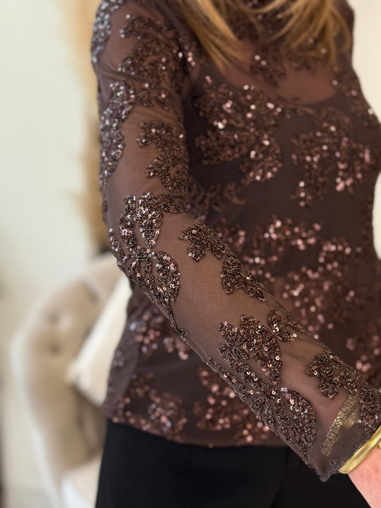 Top voile aux strass 5758