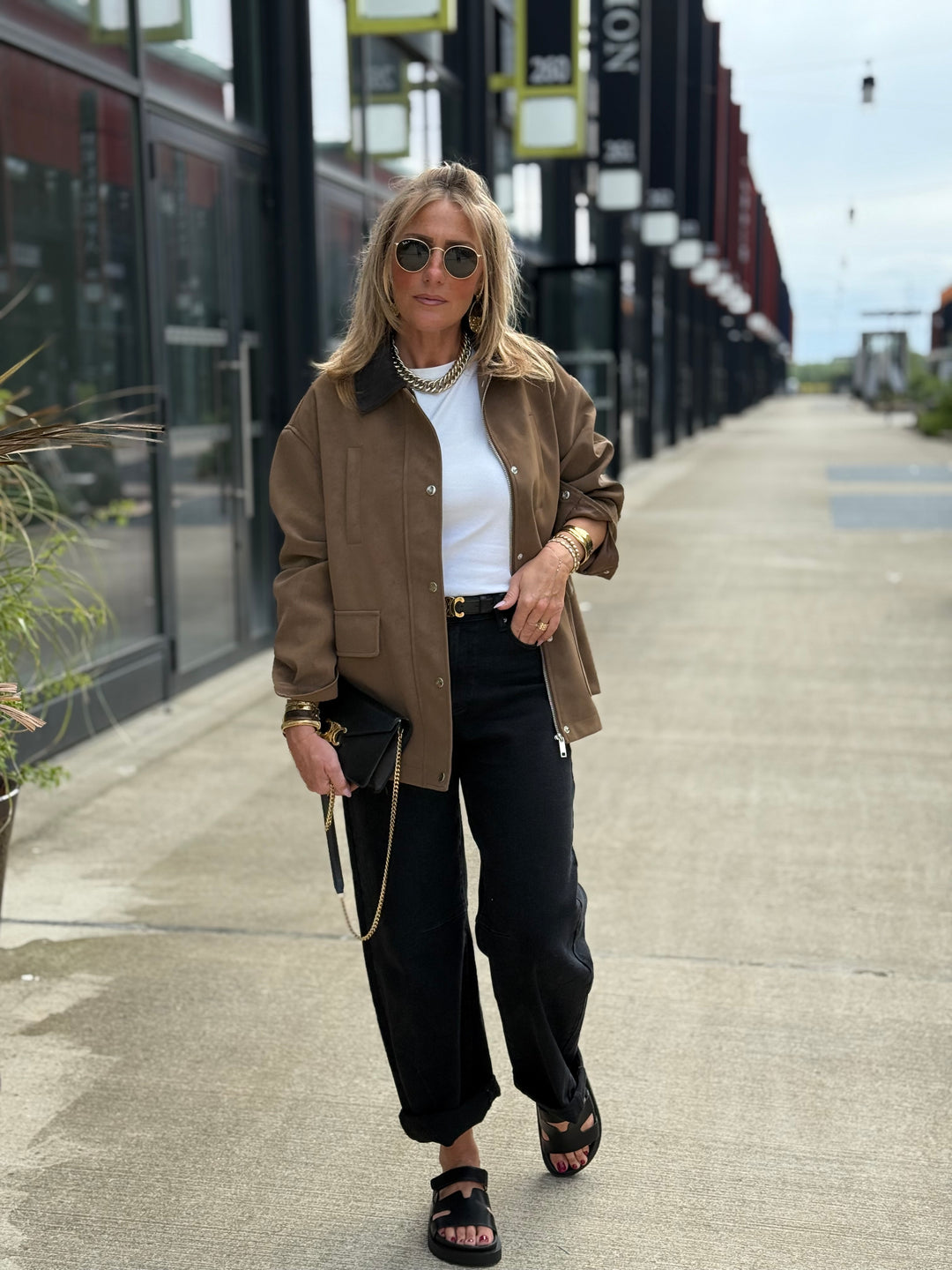 Veste marron façon daim 3567
