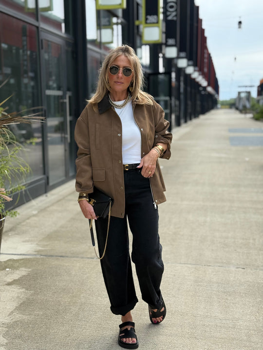 Veste marron façon daim 3567